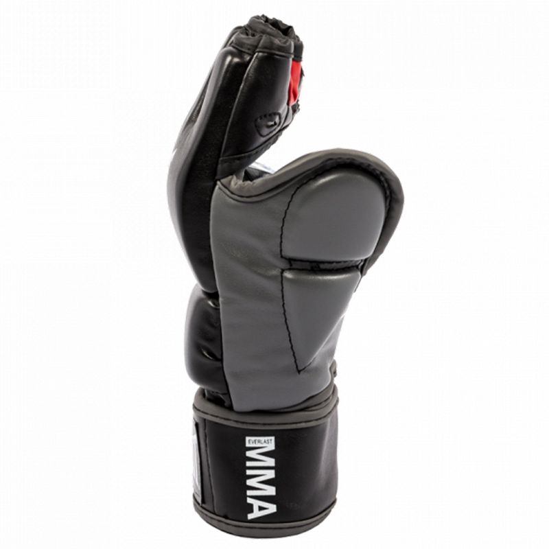 Everlast MMA Synthetic Leather Grappling Mitt Work Training Gloves w/Split Thumb Padding, Articulated Finger Ridges, & Full Wrist Wrap Strap, S/M, 4 of 7
