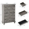 Garvee 50 Inch Farmhouse 7-Drawer Tall Wood Dresser with Jewelry Storage Polished Engineered Wood Anti-Tipping Hardware Rustic Handles Organizer,Grey - 2 of 4