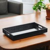 HomeRoots Black Faux Snakeskin Tray with Beveled Mirror - 2 of 4