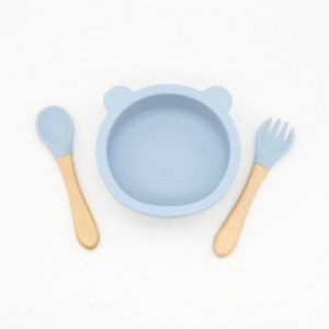 MyKids-USA Baby Bear Shape Food Training Silicone Bowl With Spoon Tableware - 1 of 2