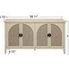SKRAN Modern Rattan Cabinet: Engineered Rattan Storage with Adjustable Shelves - Particle Board & MDF Frame for Bedroom Living Room - 3 of 4
