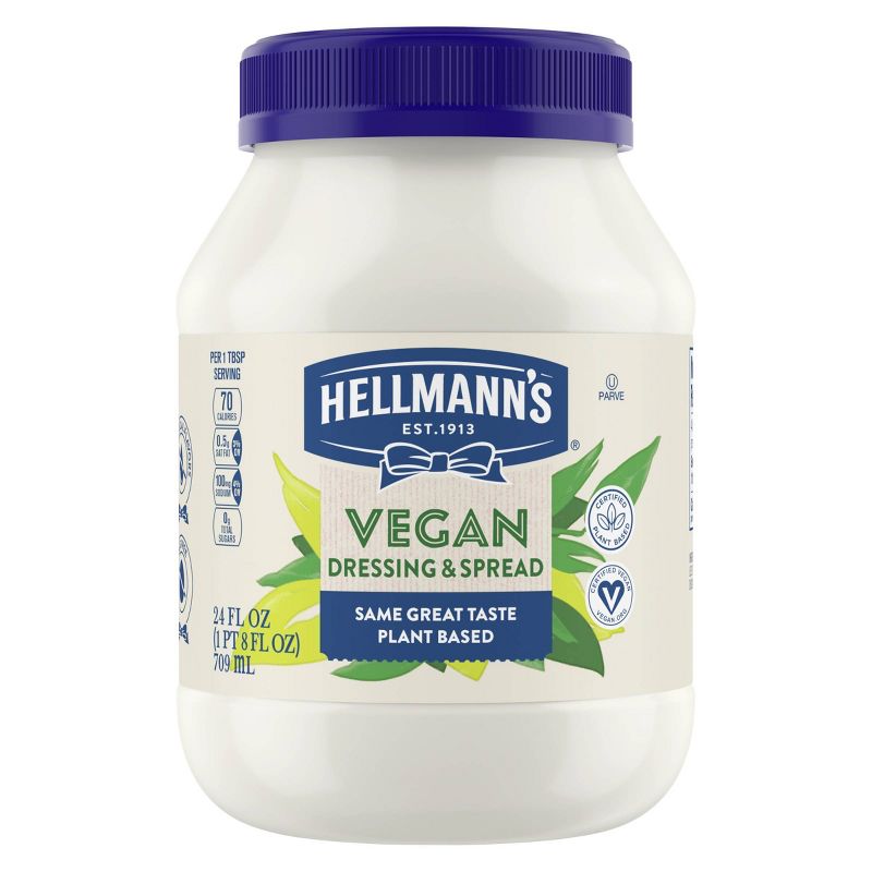Hellmann&#39;s Vegan Dressing and Sandwich Spread Carefully Crafted - 24 fl oz, 1 of 8