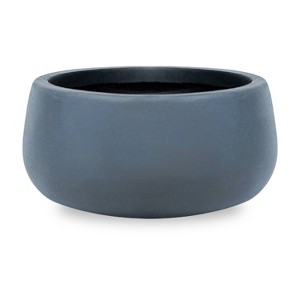 Rosemead Home & Garden, Inc. Concrete Outdoor Curvaceous Design Planter Pot Black 16"x16" - 1 of 4