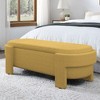 CAVINAS Linen Tufted Upholstered Storage Ottoman Bench, Oval Ottoman with Storage, Storage Entry Bench for Living Room, Entryway and Bedroom - 4 of 4