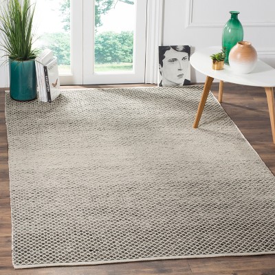 Montauk Black and Ivory Cotton Geometric 5' x 8' Area Rug