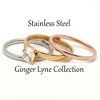Amilia 3 Ring Wedding Ring Set for Women Stainless Steel Engagement Matching Bands Ginger Lyne Collection - 3 of 3