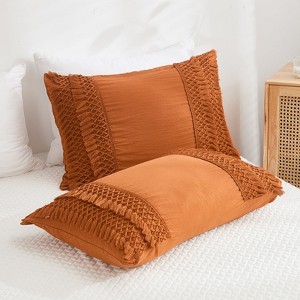 Macrame Tassel Pillowcases – Soft Decorative Pillow Covers with Fringe, Boho Style Deep Pocket Design, Queen/King/Body Options - 1 of 4