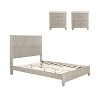 GDFStudio Elton 3 Piece Fluted Wood Bedroom Furniture Sets - 2 of 4