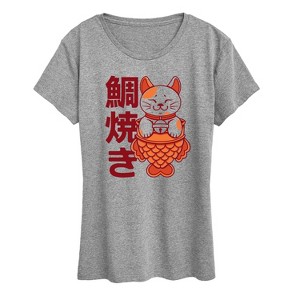 Women's - Instant Message - Taiyaki Cat Short Sleeve Graphic T-Shirt - 1 of 4