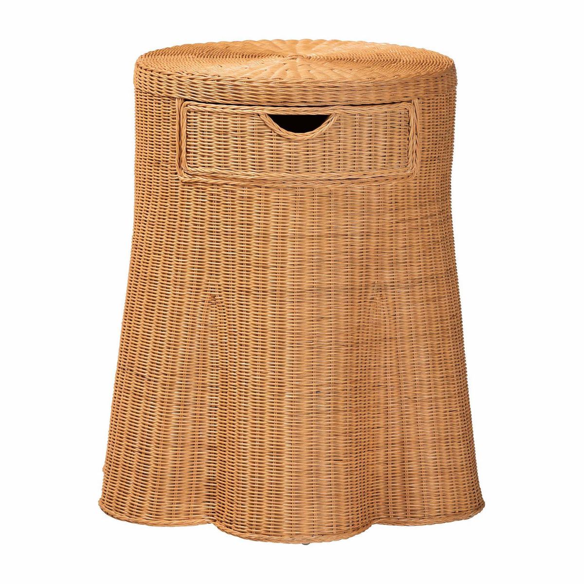 bali & pari Dayo Scalloped Natural Rattan Console Table with Drawer Light Honey - thumbnail 2