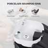 Karl Home Black Salon Shampoo Bowl and Chair Backwash Unit with Extra Large Ceramic Bowl - 3 of 4