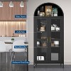 73 In Metal Arched Cabinet, Kitchen Pantry Organizer with 1 Drawers & 2 Adjustable Shelves,for Living Room, Assembly Required - 3 of 4