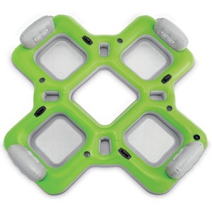 Intex Lounge Island Inflatable 4 Seat PVC Pool Raft Green 110 x 110 x 19 inches - 1 of 3