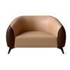 Opula Single-Seater Leather Sofa Accent Armchair with Stainless Steel Legs, Black/White - 4 of 4