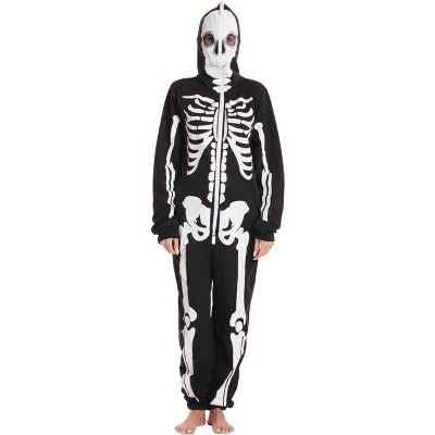 Just Love Women's One Piece Full Face Zip Skeleton Adult Onesie Hooded ...