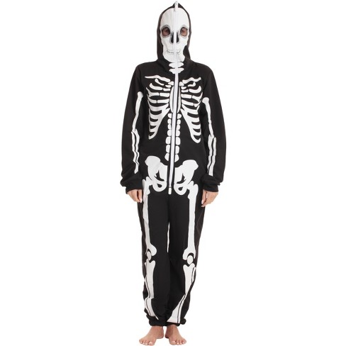 Just Love Women s One Piece Full Face Zip Skeleton Adult Onesie