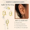 Gold Plated Dangle Earring Stack Set - Hypoallergenic Huggie Hoops & Studs, Dainty Stainless Steel Jewelry - 2 of 4