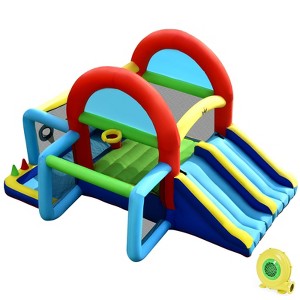 Costway Inflatable Bounce House Kids Bouncy Jumping Castle w/ Dual Slides & 480W Blower - 1 of 4