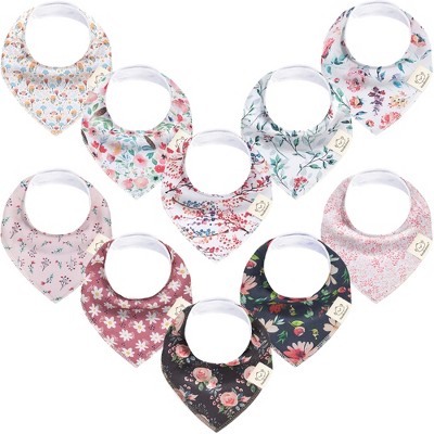 Keababies 10pk Organic Baby Bandana Bibs, Baby Drool Bibs For Baby Girl ...