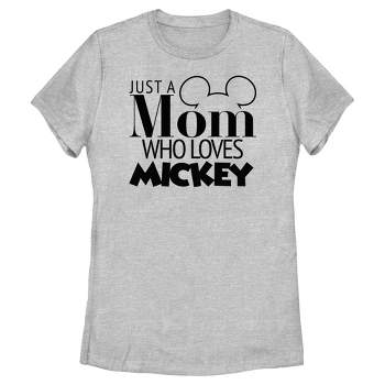 Women's Mickey & Friends Just a Mom Who Loves Mickey T-Shirt