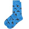 Memoi Women's Whales Rayon From Bamboo Crew Socks Azure 9-11 - 3 of 3