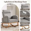 Nursery Glider Recliner Rocking Chair, Single Leisure Accent Chair with High Backrest and Sturdy Wood Legs, Comfortable Rocker for Home - 3 of 4