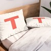 Deny Designs Standard April Lane Art Block Red Monogram T Microfiber Printed Pillow Sham - 2 of 3