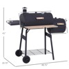 VisioGear Outdoor Grills, 48" Portable BBQ Grill and Offset Smoker Combo with Wheels for Backyard, 48.75"*20.75"*41" - 3 of 4