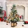 3 Ft Pre-Lit Artificial Christmas Tree w/ Warm White Lights - Effortless Assembly for Home and Office Holiday Decorations | Christmas Trees - 3 of 4