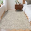 Modern Solid Scalloped Rugs for Living Room, Washable Non Slip Ultra Thin Soft Bedroom Rugs, Indoor Low Pile Large Carpet for Nursery Room - 4 of 4