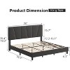 Twin/Full/Queen/King Size Bed Frame With Adjustable Headboard, Linen Upholstered Platform Bedframe With Strong Wooden Slats, Mattress Foundation, No - 3 of 4