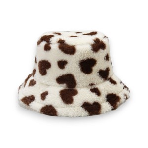Anna-Kaci Plush Heart Pattern Bucket Hat Soft Texture Cozy Winter Style - 1 of 3