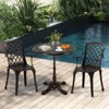 Costway 27” Round Cast Aluminum Patio Bistro Table with Hollow Top Cross Base for Backyard - 4 of 4