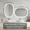 ARTLOGE 60x90cm LED Bathroom Mirror with Lights 3-Color Dimmable Backlit, Anti-Fog, Wall-Mounted for Bathroom, Bedroom & Vanity - 4 of 4