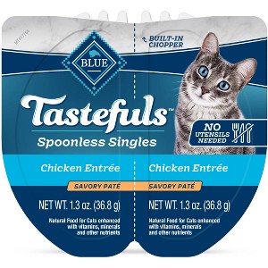 Blue Buffalo Tastefuls Spoonless Singles Chicken Entree Pate Adult Dry Cat Food - 2.6oz - 1 of 4