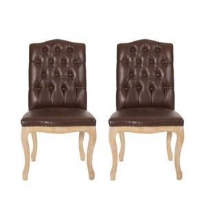 2pk Shylo Contemporary Faux Leather Dining Chairs - Christopher Knight Home - 1 of 4