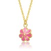 Guili 14K Gold Plated Necklace with Fuchsia-Red Daisy Charm – A Lovely Floral Piece for Nature & Flower Lovers, Available in Pink or Blue - 2 of 2