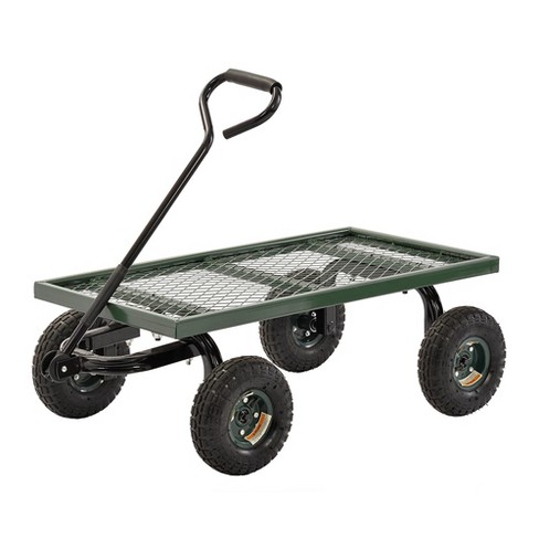Juggernaut Carts GW3820-GR Heavy Duty Steel Frame 1000 Pound Load Capacity Outdoor Utility Garden Wagon with Pneumatic Tires, Green Finish - image 1 of 4