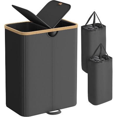 Laundry Hamper with Lids, Laundry Basket with 2 Compartments, 39 Gal. (150 L), Removable Liner Bag