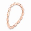 Black Bow Jewelry 1.5mm Stackable 14K Rose Gold Plated Silver Curved Rice Bead Band - image 3 of 4