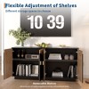 63" 4-Door Sideboard Buffet - Fluted Gold Handle Storage Cabinet, Coffee Bar Credenza, Wooden Media Console Table for Kitchen/Living Room - 4 of 4