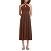 Lands' End Women's Cotton Modal Halter Midi Dress - X-Small - Tree Bark - 4 of 4