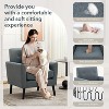 Mid Century Modern Fabric Accent Chair, Modern Wingback Living Room Chair, Comfy Armchair Single Sofa Chair with Wood Legs for Office,Bedroom - 4 of 4