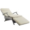 Modway Envisage Chaise Outdoor Patio Wicker Rattan Lounge Chair Light Gray Beige - 2 of 4