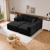 MAYEERTY 104 in Plush Fleece Convertible Sofa, Compressed Zero-Assembly Modular Beige Living Room Sofa - 2 of 4