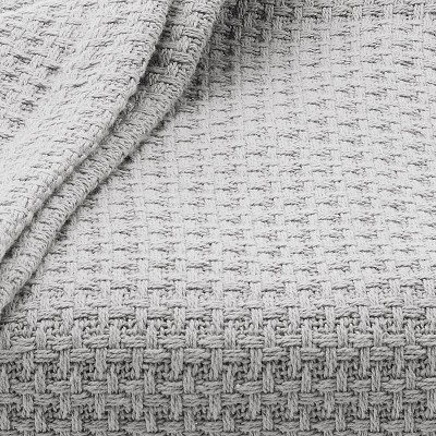 Coastal Knit Full/Queen Cotton Blanket in Pelican Grey