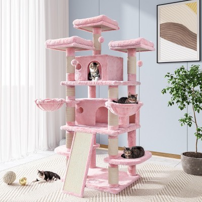 Allewie 68 Inches Cat Tree/Cat Tree House and Towers for Large Cat/Cat Climbing Tree with Cat Condo/Cat Tree Scratching Post/Multi-Level Large Cat Tree