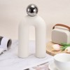 Unique Bargains Ceramic Office Home Decor Romantic Centerpiece U-Shape Statue White and Silver - 4 of 4