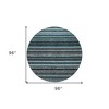 Teal Blue Sky Blue And Gray Striped Washable Indoor Outdoor Area Rug - 3 of 4