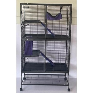 Metal Small Animal Pet Cage, Double-Layer Animal Habitat with Ramp and Tray, Suitable for Hamsters, Squirrels, Hedgehogs, Rabbits, and Ferrets - 1 of 4